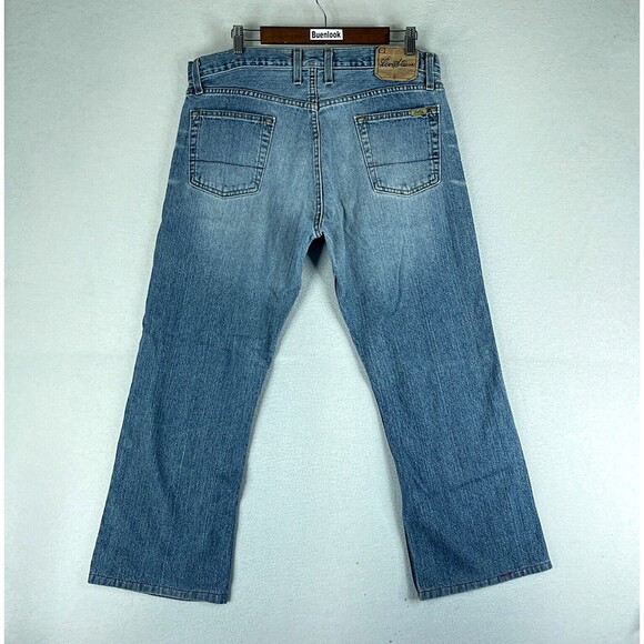 Levi's Strauss Mens Jeans Blue Tag Size 36 (36x27.5) Low Slim Bootcut Denim - Picture 9 of 10